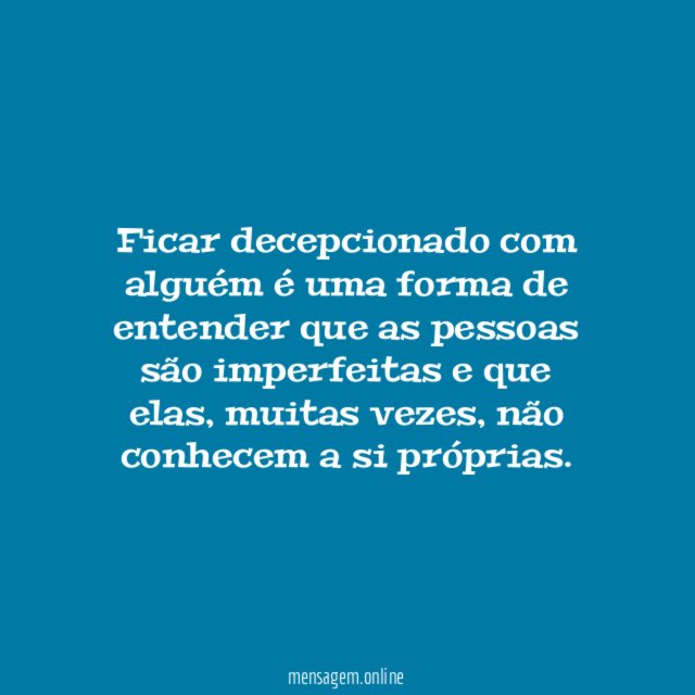 Ficar decepcionado