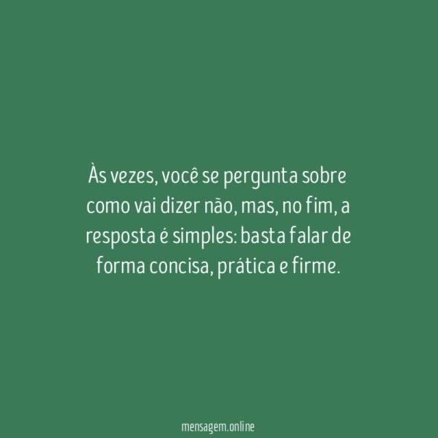 Basta dizer não