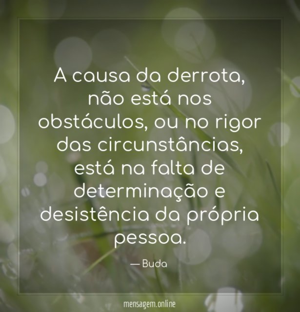 A causa da derrota