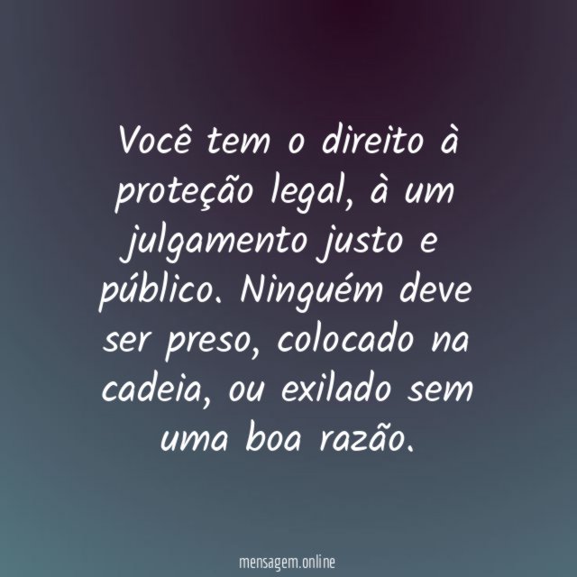 Somos todos iguais perante à lei.