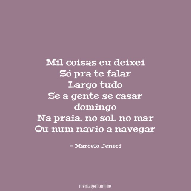 Só para te falar…