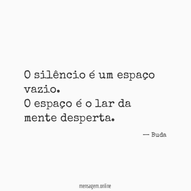 O silêncio é um espaço vazio