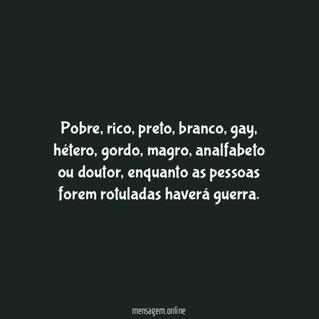 Sem rótulos não há guerra