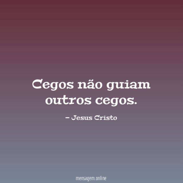 Cegos não guiam outros cegos