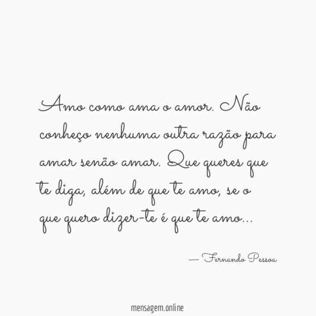Como ama o amor?