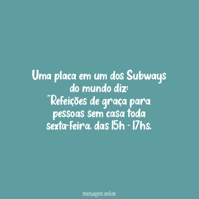 Subway e seu exemplo