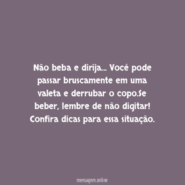 Não beba e dirija