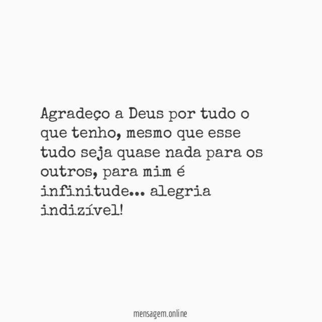 Agradeço a Deus