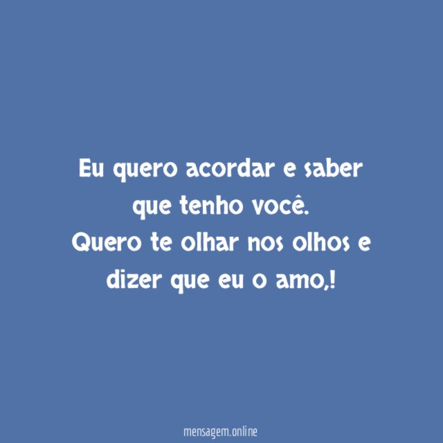 Quero acordar…