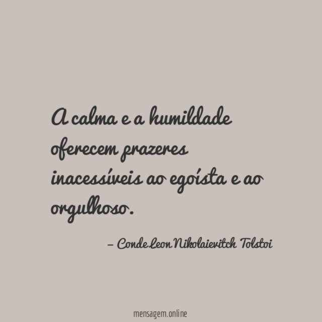 Calma e humildade