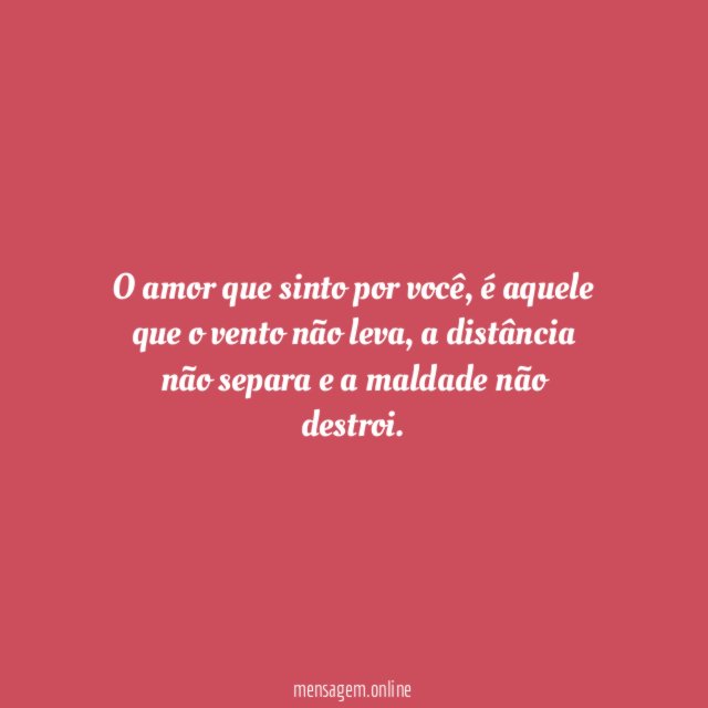 O amor que sinto…