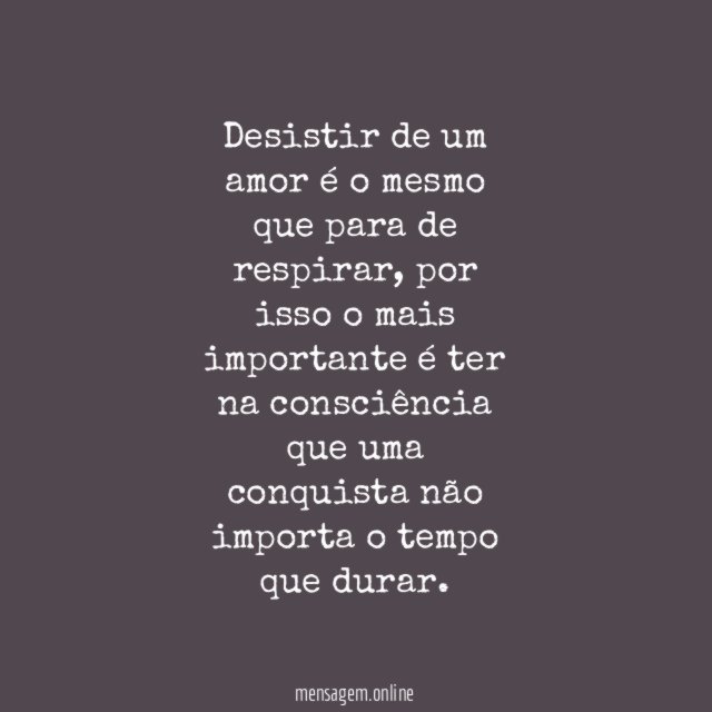 Desistir de um amor