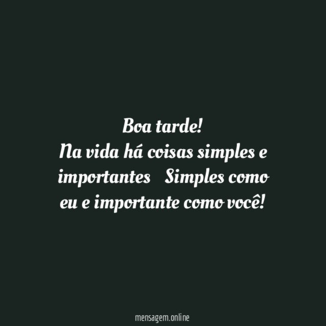 Simples e importante