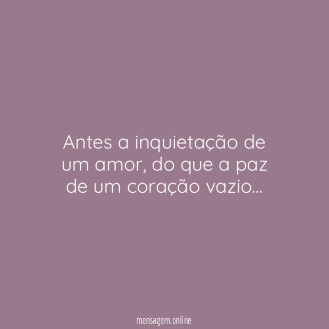 Inquietação de um amor