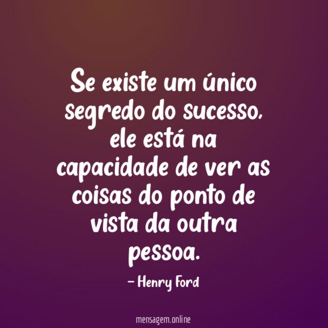 Segredo do sucesso