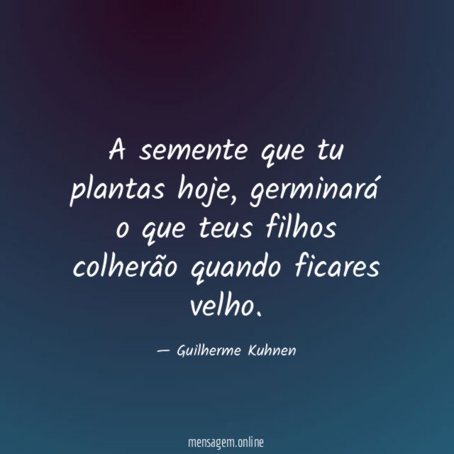 A semente que tu plantas hoje