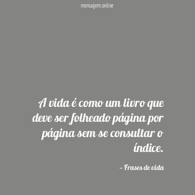 A vida é como um livro