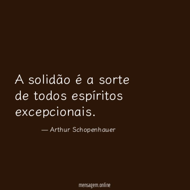 A solidão é