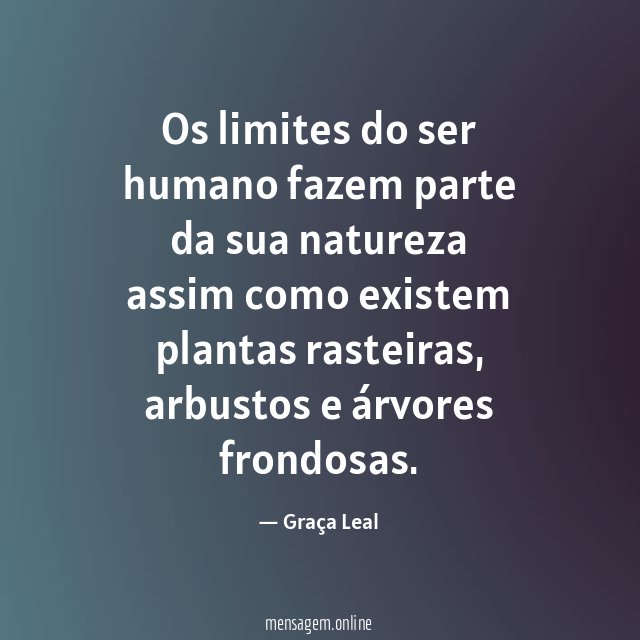 Os limites do ser humano fazem parte da