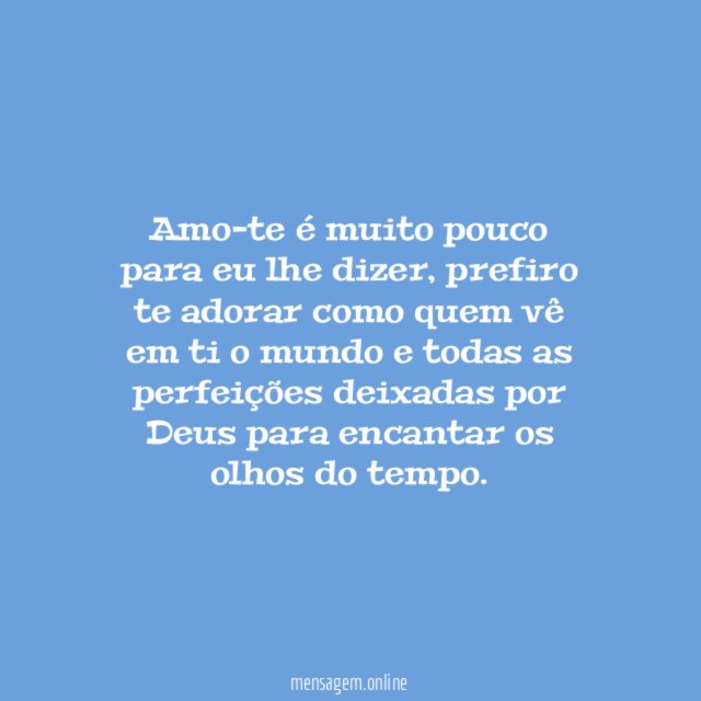 É muito pouco