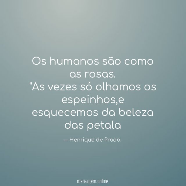 Os humanos são como as rosas