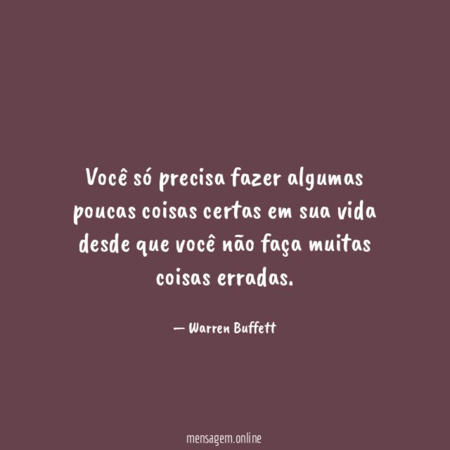 Coisas certas em sua vida