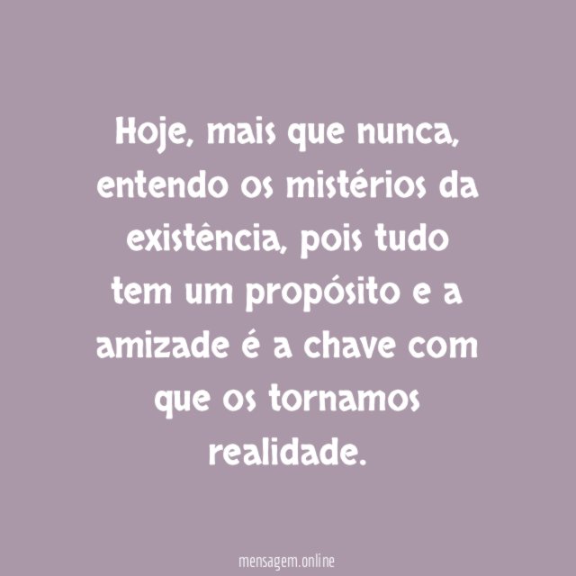 A amizade é a chave