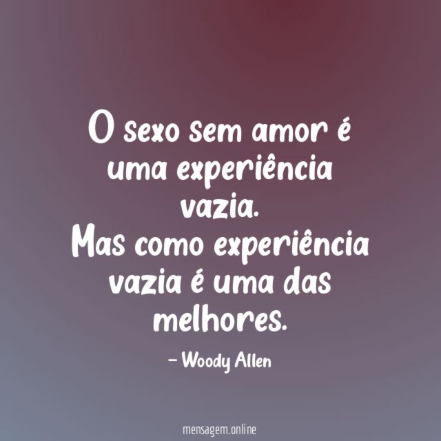 O sexo sem amor é uma experiência vazia