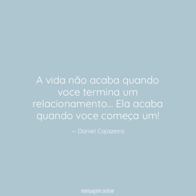 A vida não acaba