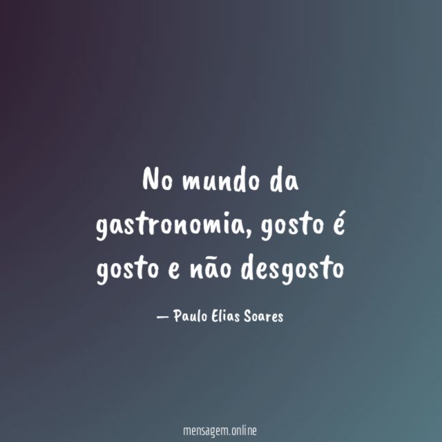No mundo da gastronomia