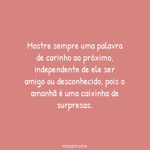 Palavra de carinho