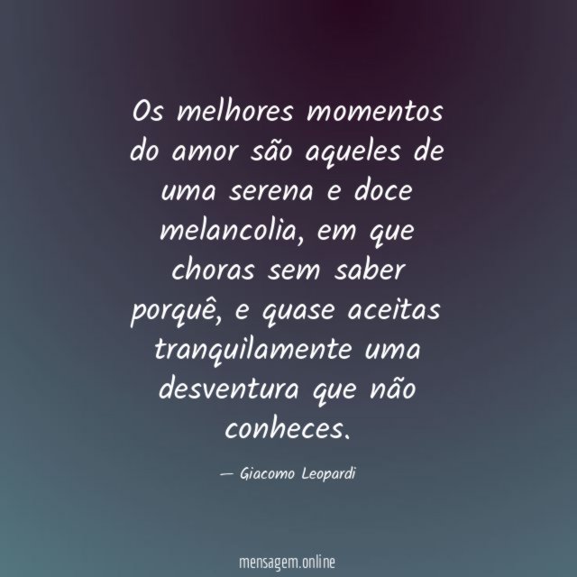 Serena e doce melancolia