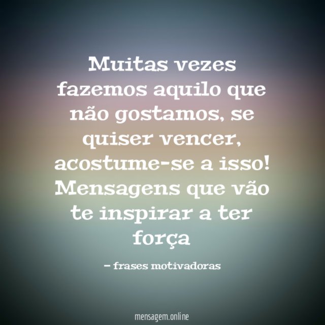 Se quiser vencer