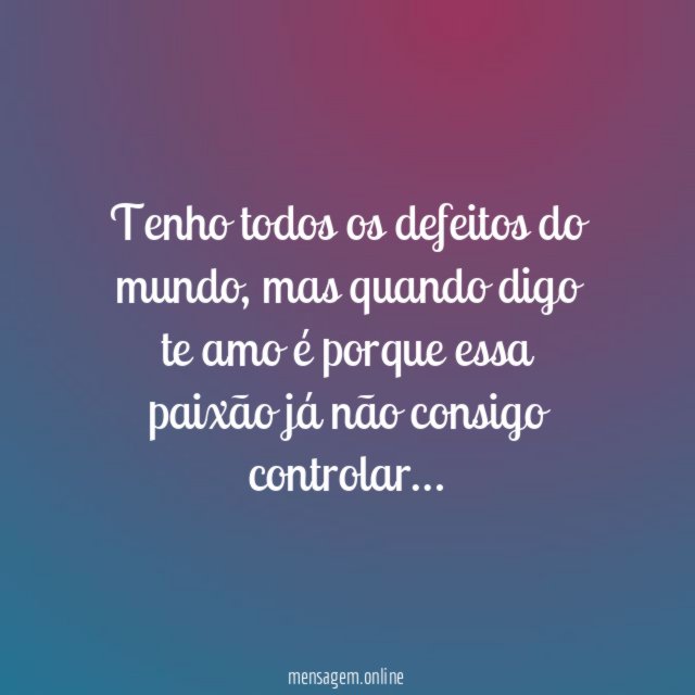 Já não consigo controlar
