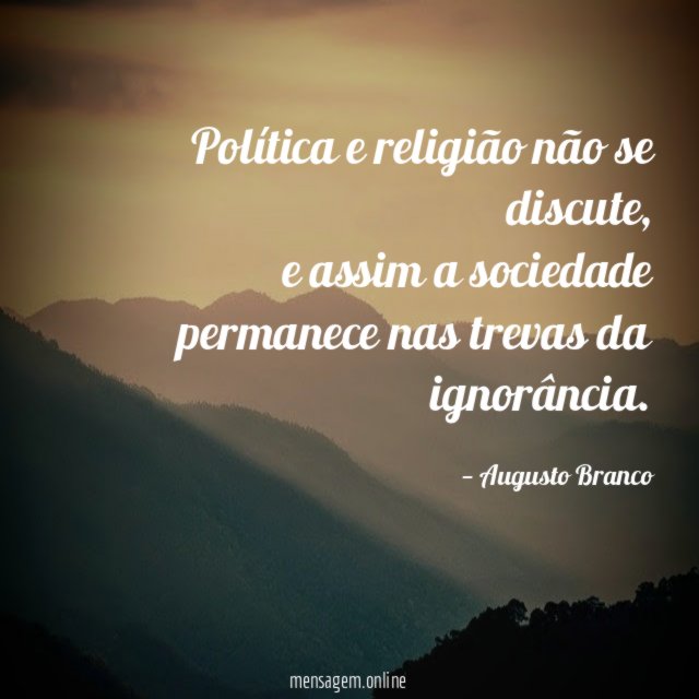 Política e religião não se discute