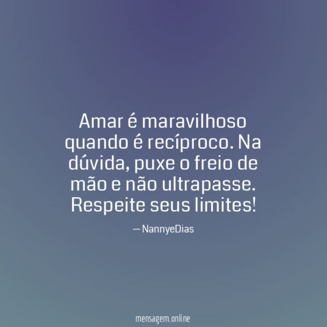 Amar é maravilhoso quando é recíproco
