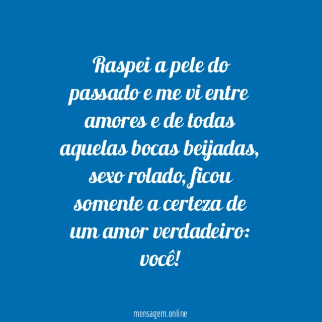 Certeza de um amor verdadeiro