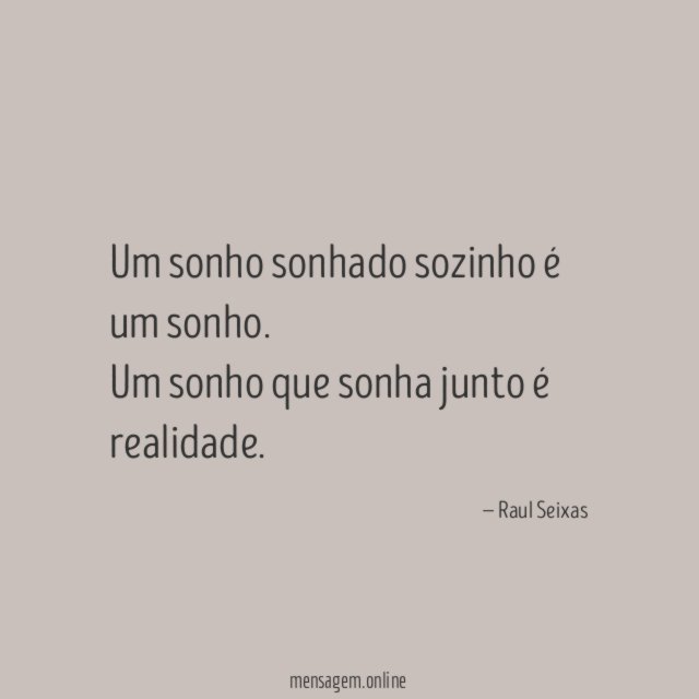 É realidade…