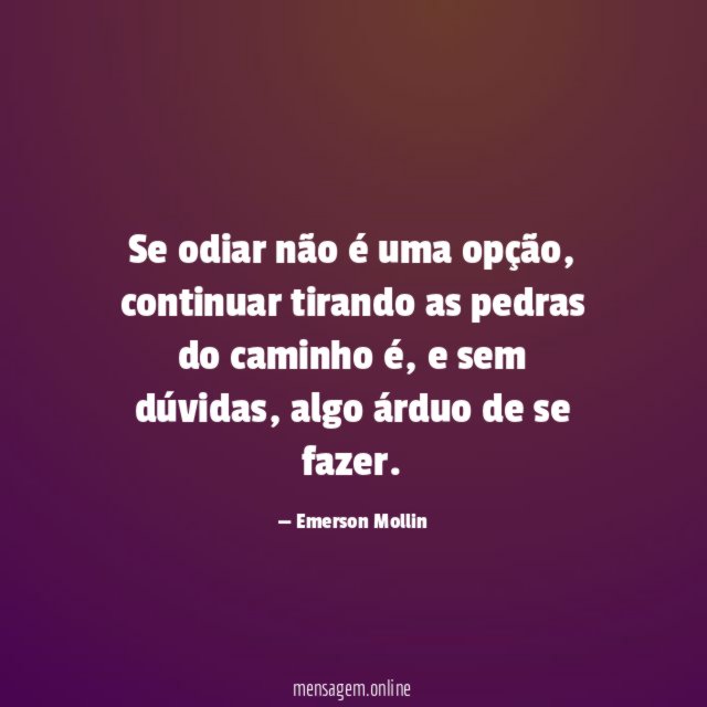 Se odiar não é uma opção
