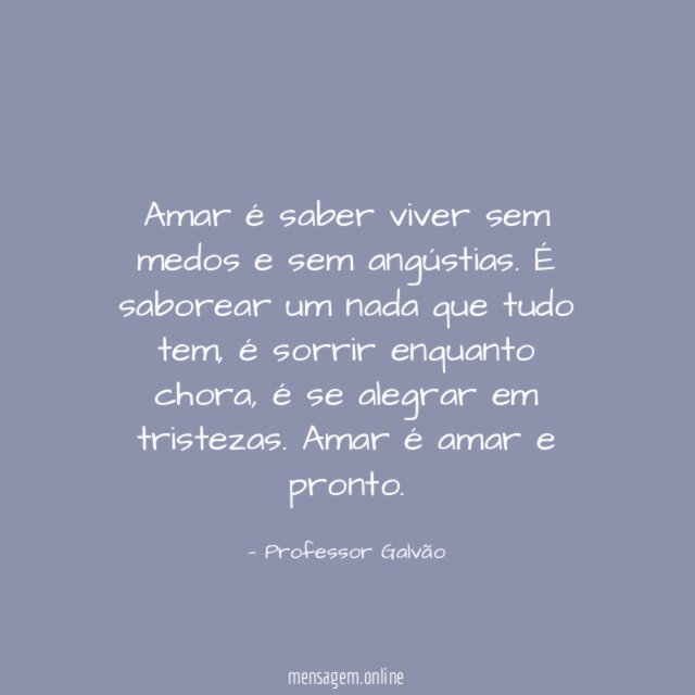 Viver sem medo