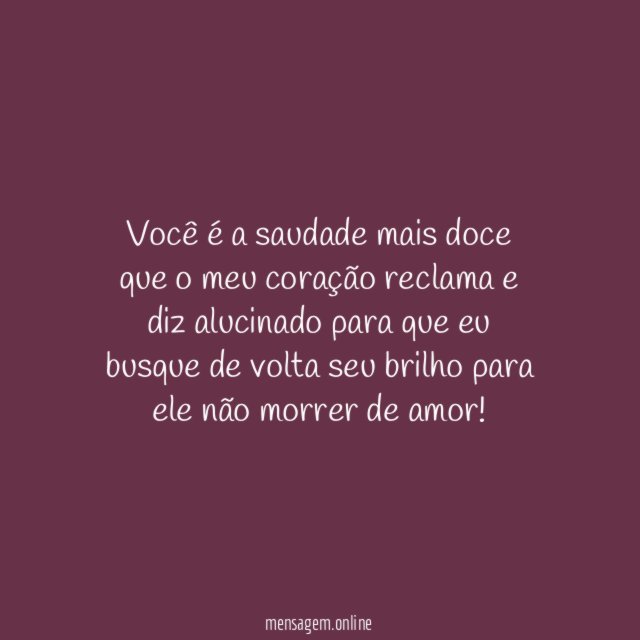 Saudade mais doce