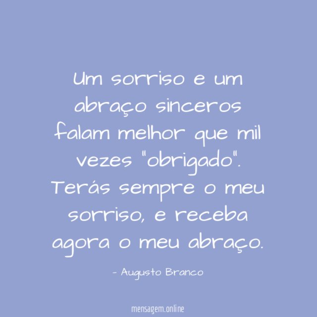 Um sorriso e um abraço