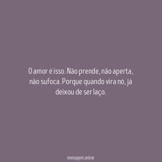 Amor é isso