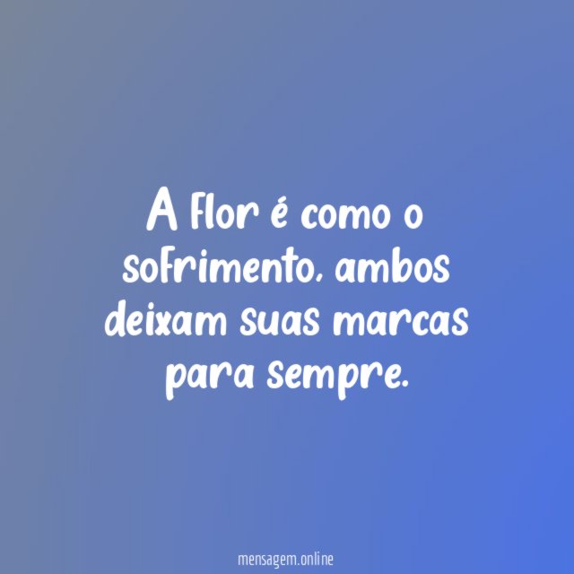 A flor é como o sofrimento