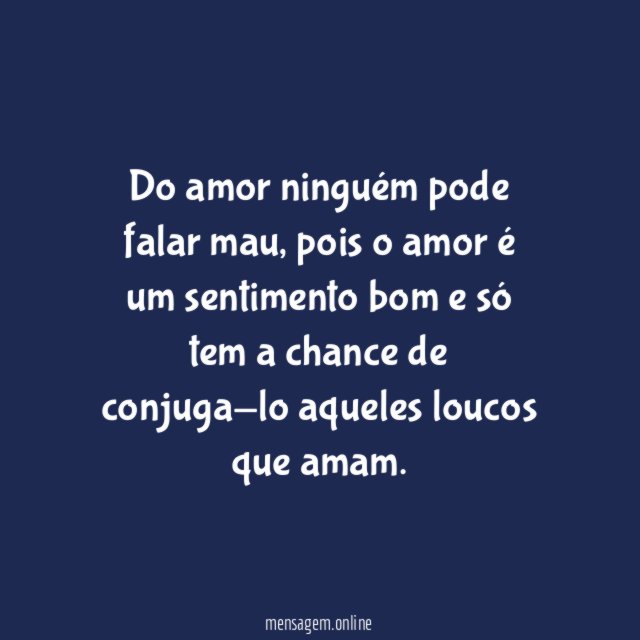O amor é sentimento