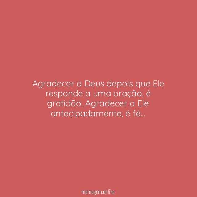 Gratidão e fé
