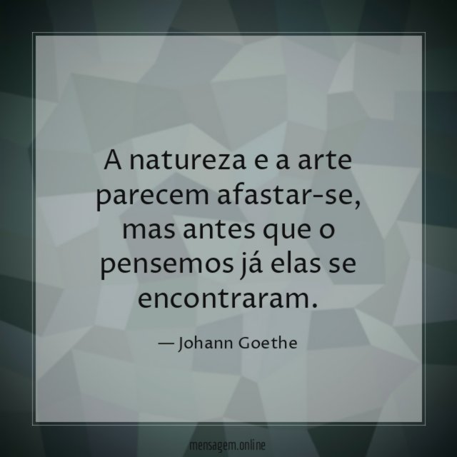 A natureza e a arte parecem afastar-se