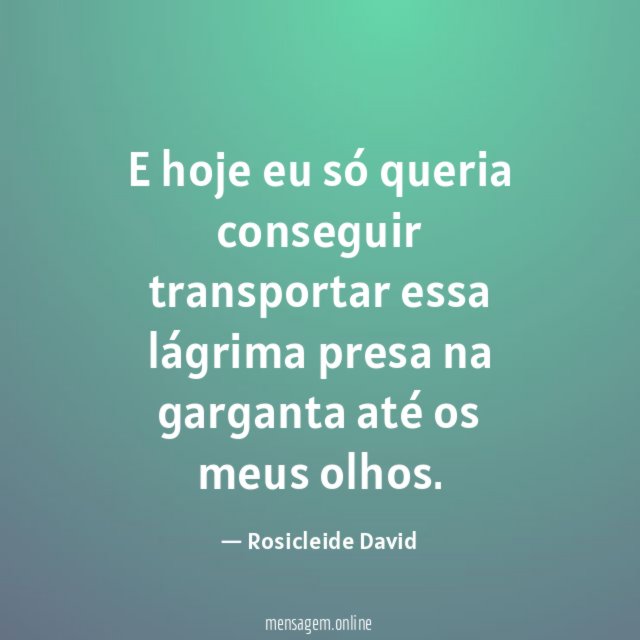 E hoje eu só queria conseguir transportar essa