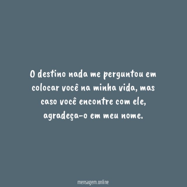 Obrigado, destino