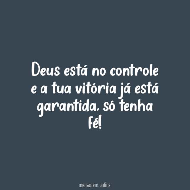 Deus está no controle